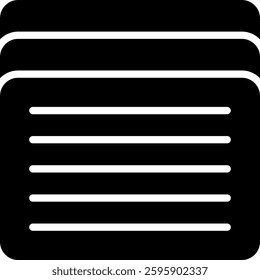 Index Cards Icon for Study, Organization, and Business Notes. Glyph Icon