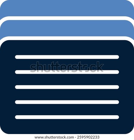 Index Cards Icon for Study, Organization, and Business Notes. Solid duo tone Icon