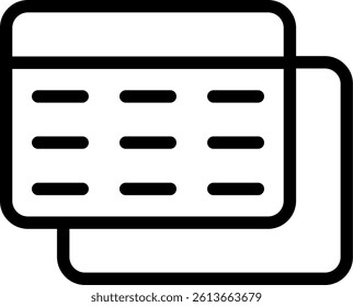 Index Cards Line Vector Icon Design