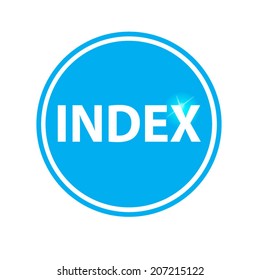 index circular icon blue on white background
