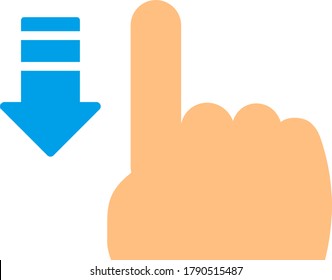 An index finger with arrow