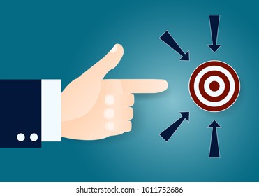 index finger of businessman pointing to the target,business concept,vector