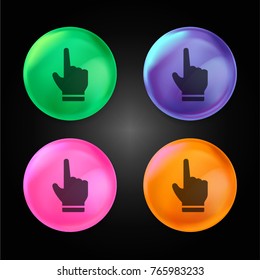 Index finger cursor crystal ball design icon in green - blue - pink and orange.