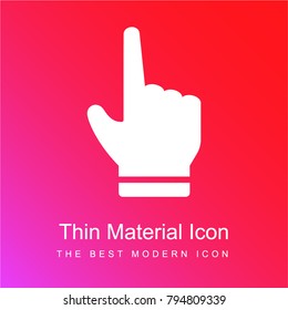 Index finger cursor red and pink gradient material white icon minimal design