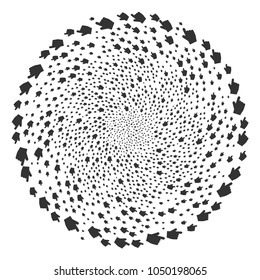 Index Finger cycle spheric cluster. Element cyclone done from scatter index finger symbols. Vector illustration style is flat iconic symbols.