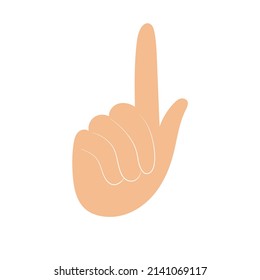 Index finger extended hand. Pointing gesture. Press push button concept. Instructive gesture. Simple vector icon