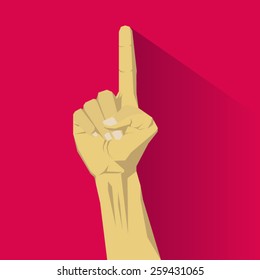 index finger, hand pointing, Red shadow