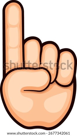 index finger of hand pointing up without background.