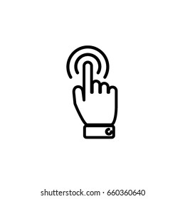 The Index Finger Of The Hand Presses Icon Vector