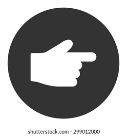 Index Finger icon from Primitive Round Buttons OverColor Set. This round flat button is drawn with white and gray colors on a white background.