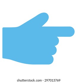 Index Finger icon from Primitive Set. This isolated flat symbol is drawn with blue color on a white background, angles are rounded.