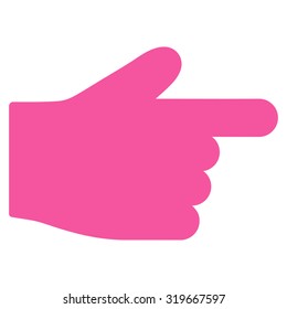 Index Finger icon from Primitive Set. This isolated flat symbol is drawn with pink color on a white background, angles are rounded.