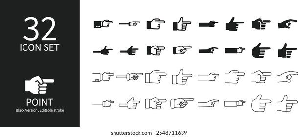 Ícone de dedo indicador de várias formas