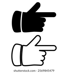 index finger icon, simple flat style, illustration, logo sign symbol pictogram template, for ui or ux isolated on white for mobile app, editable