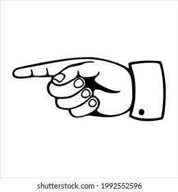 vector de icono de índice blanco negro