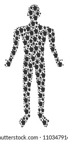 Index finger man representation. Vector index finger icons are composed into person composition.