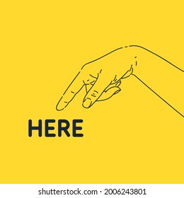 The index finger of the persons hand points down. A hand gesture.