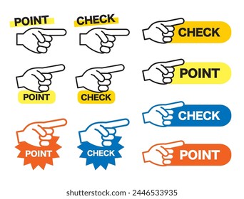 Index finger, point and check icon