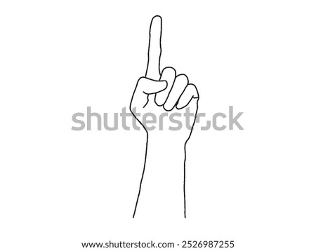 Index, Finger point line icon. linear style sign for mobile concept and web design. Hand with one finger pointing up outline vector icon. Symbol, logo illustration. Vector graphics