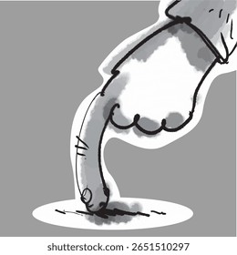 an index finger pointed, cartoon style vector illustration