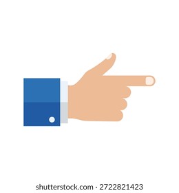 Index finger pointing hand gesture icon flat design isolated on white background