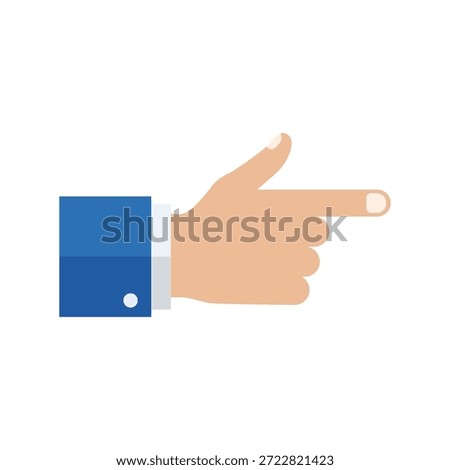 Index finger pointing hand gesture icon flat design isolated on white background