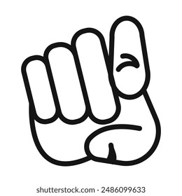 Index Finger pointing icon mark in filled style