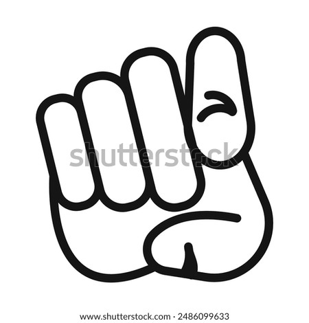 Index Finger pointing icon mark in filled style