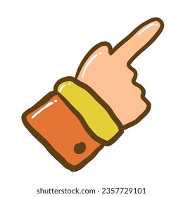 Index finger pointing illustration, cartoon doodle art style, finger point icon