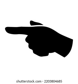 Index finger pointing left gesture Icon. Backhand index pointing left. Pointing left sign. Vector on transparent background
