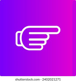 index finger pointing to the right. hand icon. direction icon with hands