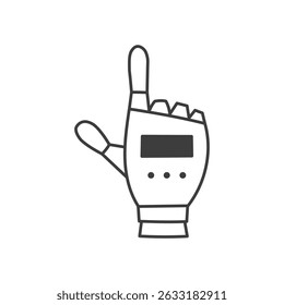 Index Finger pointing Robot Hand . Hi tech icon. Technology symbol. Doodle vector illustration - Powered by Shutterstock - Get 15% off with code: PIKWIZARD15