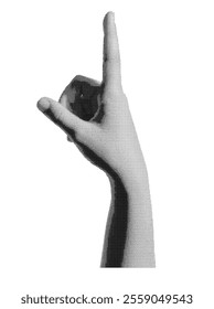 Index finger pointing up. Gesture symbolizing direction, indication, or success, showcasing a human hand closeup. Ideal for communication, business, or conceptual designs. Isolated