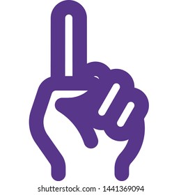 Index finger pointing in upward direction isolated on white background