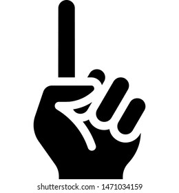 Index finger pointing in upward direction isolated on white background