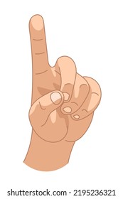 Ilustración vectorial con el dedo índice apuntando hacia arriba.