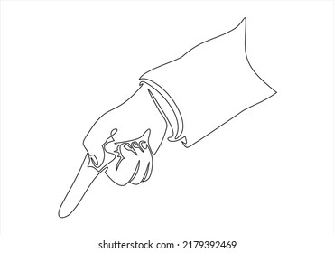 Index finger poke. Vector illustration-continuous line drawing 