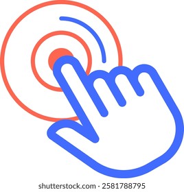 Index finger pressing a digital button, activating a function and illustrating user interaction with a modern digital interface, highlighting technology s seamless integration into daily life