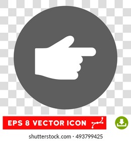 Index Finger round icon. Vector EPS illustration style is flat iconic bicolor symbol, white and silver colors, transparent background.