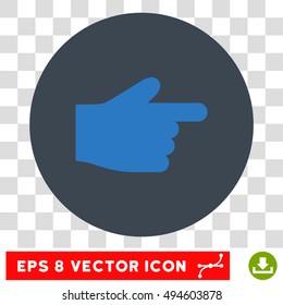 Index Finger round icon. Vector EPS illustration style is flat iconic bicolor symbol, smooth blue colors, transparent background.