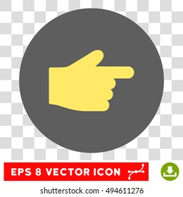 Index Finger round icon. Vector EPS illustration style is flat iconic bicolor symbol, yellow and silver colors, transparent background.