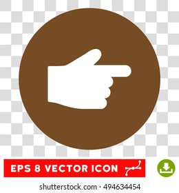 Index Finger round icon. Vector EPS illustration style is flat iconic bicolor symbol, white and brown colors, transparent background.