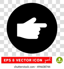 Index Finger round icon. Vector EPS illustration style is flat iconic bicolor symbol, white and black colors, transparent background.