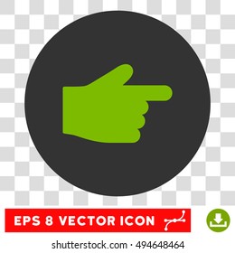 Index Finger round icon. Vector EPS illustration style is flat iconic bicolor symbol, eco green and gray colors, transparent background.