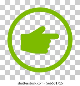 Index Finger rounded icon. Vector illustration style is flat iconic symbol inside a circle, eco green color, transparent background. Designed for web and software interfaces.