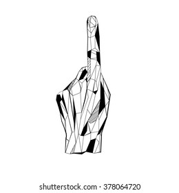 Index finger stylized triangle polygonal model