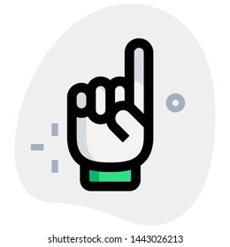 Index finger towards upside gesture isolated on a white background