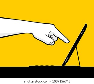 Index Finger Using Touchscreen