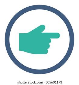 Index Finger vector icon. This rounded flat symbol is drawn with cobalt and cyan colors on a white background.