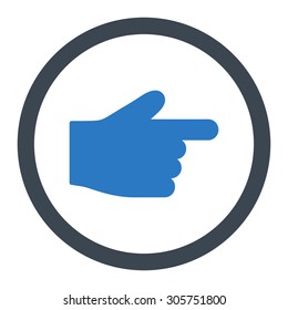 Index Finger vector icon. This rounded flat symbol is drawn with smooth blue colors on a white background.